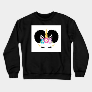 Afro Puffed Unicorn Crewneck Sweatshirt